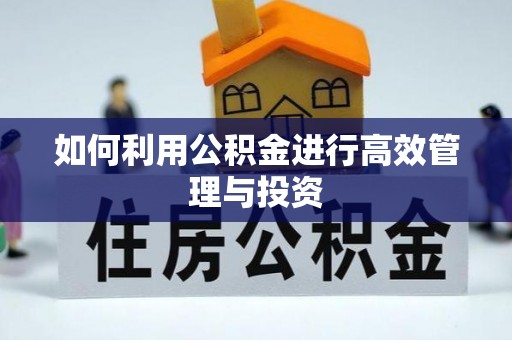 迁安市如何利用公积金进行高效管理与投资